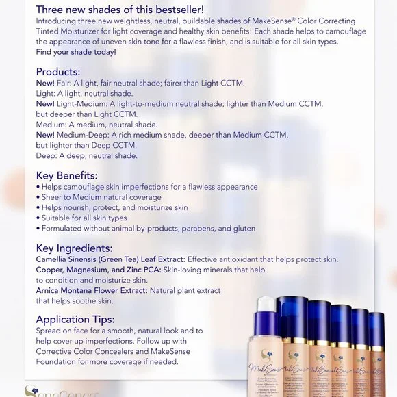 NWT MAKESENSE® COLOR CORRECTING TINTED MOISTURIZER (CCTM), SHADE: FAIR - Picture 5 of 8